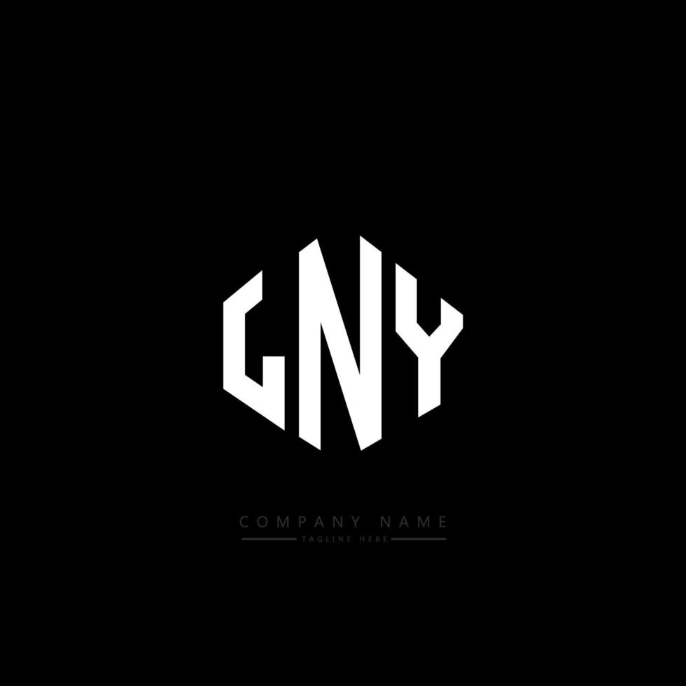 LNY letter logo design with polygon shape. LNY polygon and cube shape logo design. LNY hexagon vector logo template white and black colors. LNY monogram, business and real estate logo.