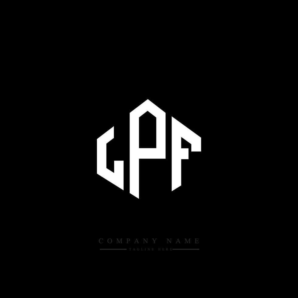 LPF letter logo design with polygon shape. LPF polygon and cube shape logo design. LPF hexagon vector logo template white and black colors. LPF monogram, business and real estate logo.