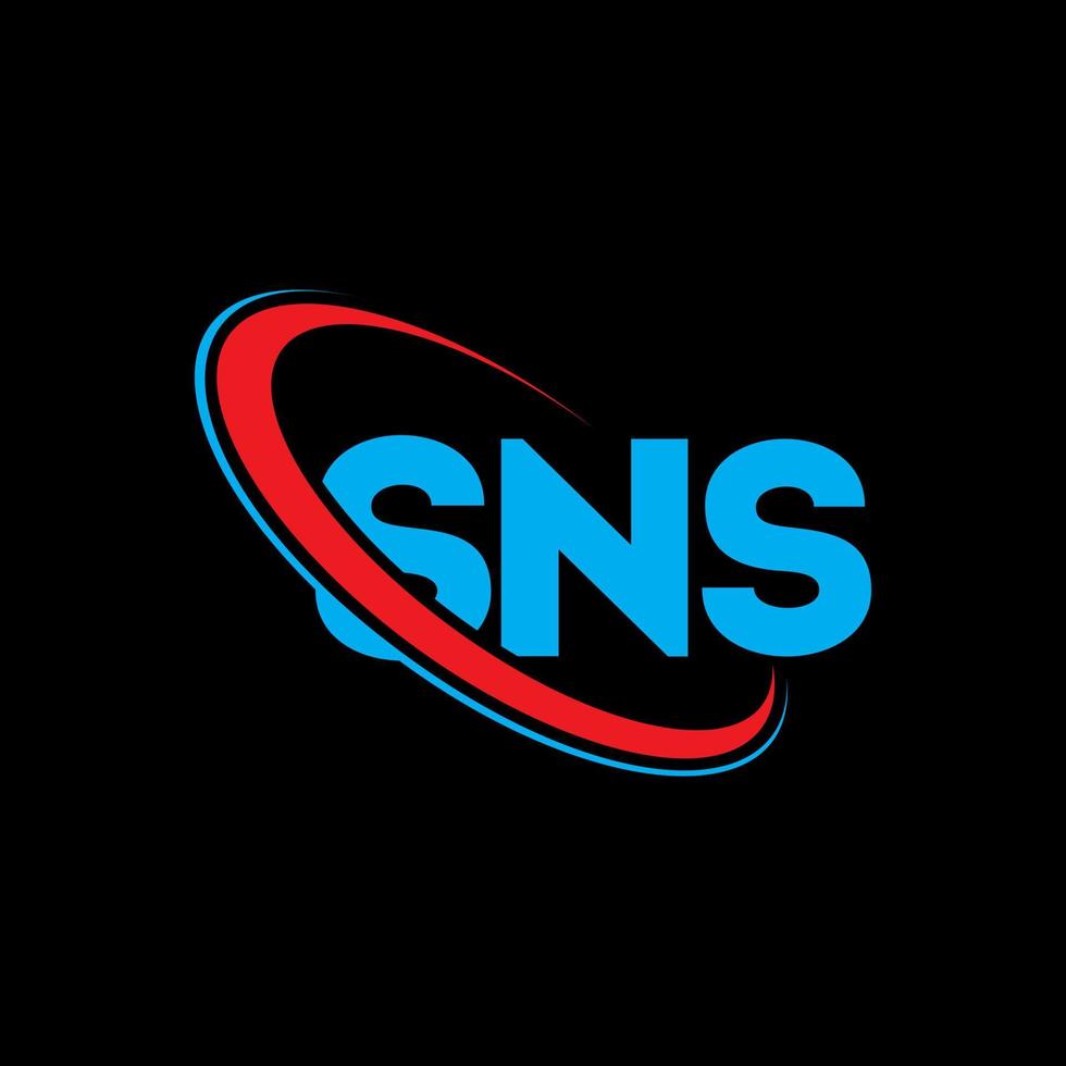 SNS logo. SNS letter. SNS letter logo design. Initials SNS logo linked with circle and uppercase monogram logo. SNS typography for technology, business and real estate brand. vector