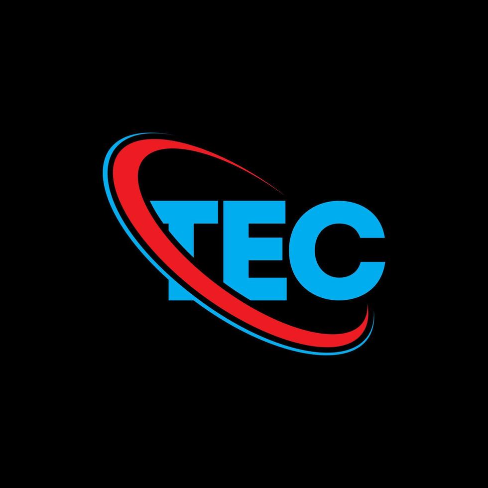 TEC logo. TEC letter. TEC letter logo design. Initials TEC logo linked with circle and uppercase monogram logo. TEC typography for technology, business and real estate brand. vector