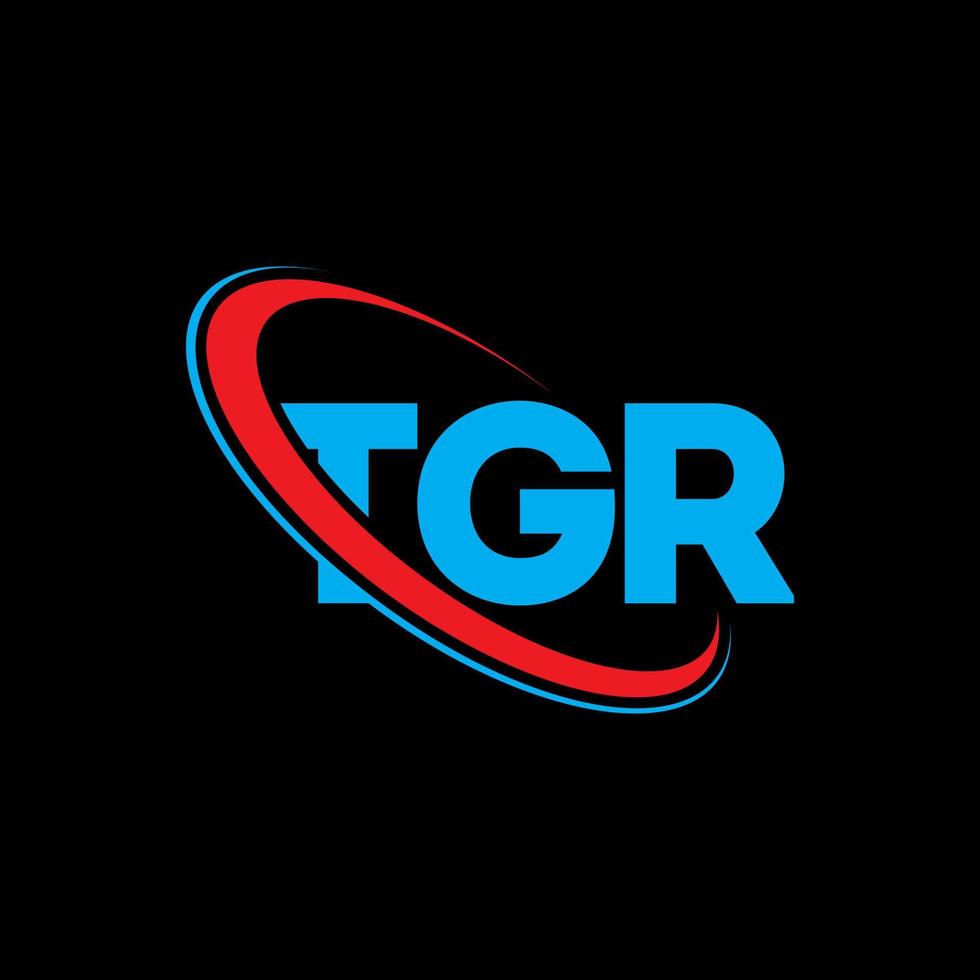 logotipo de tgr. letra tgr. diseño del logotipo de la letra tgr. logotipo de iniciales tgr vinculado con círculo y logotipo de monograma en mayúsculas. tipografía tgr para tecnología, negocios y marca inmobiliaria. vector