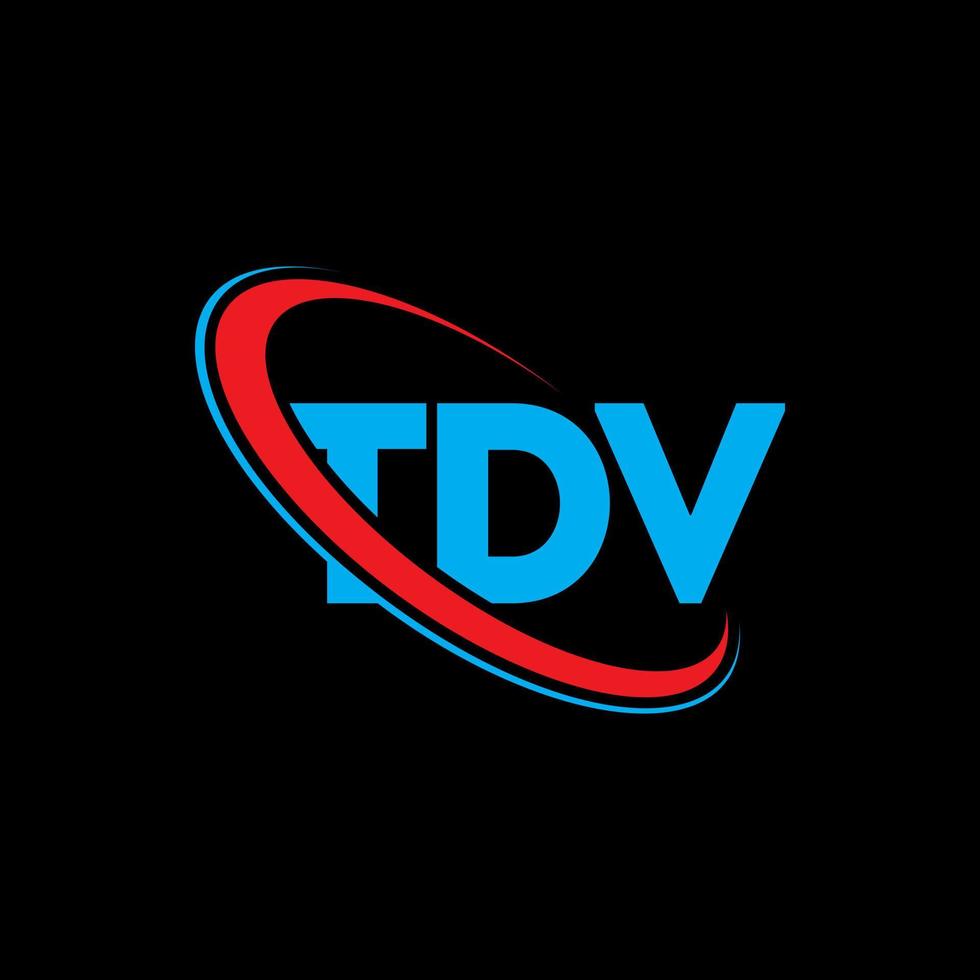 logotipo de tdv. carta tdv. diseño del logotipo de la letra tdv. logotipo de tdv de iniciales vinculado con círculo y logotipo de monograma en mayúsculas. tipografía tdv para tecnología, negocios y marca inmobiliaria. vector