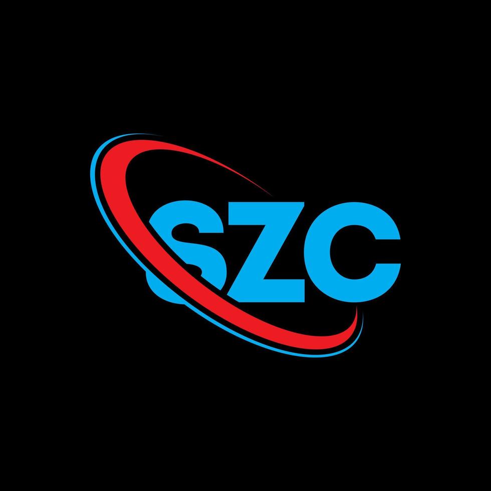 logotipo de szc. letra szc. diseño del logotipo de la letra szc. logotipo de iniciales szc vinculado con círculo y logotipo de monograma en mayúsculas. tipografía szc para tecnología, negocios y marca inmobiliaria. vector