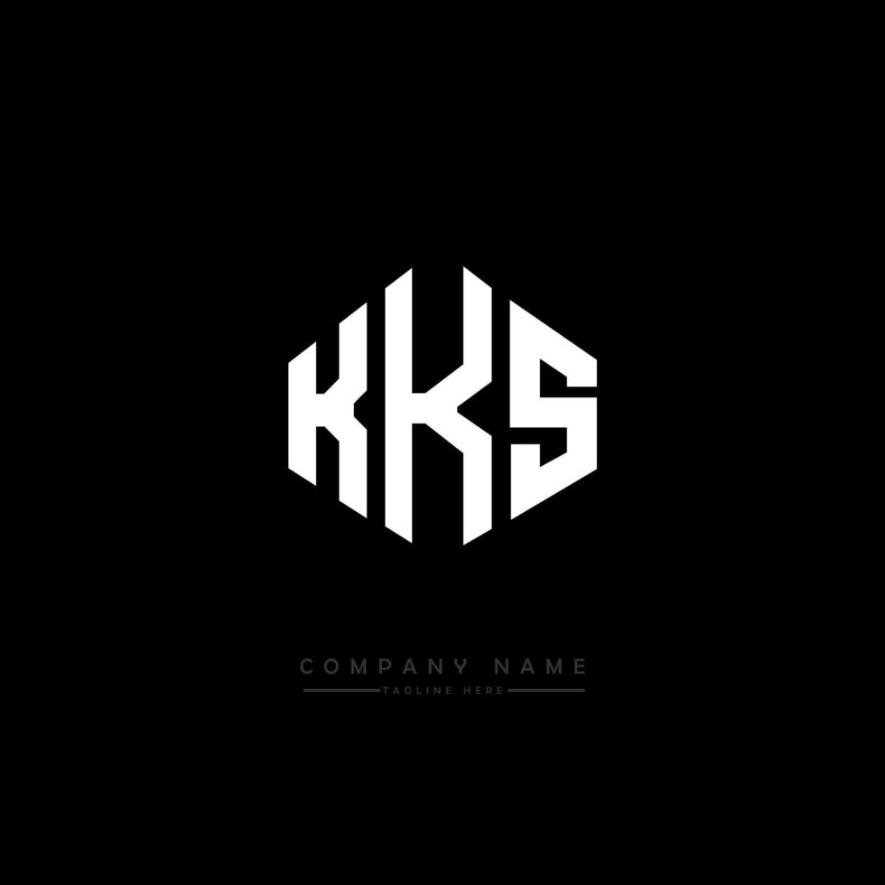 KKS letter logo design with polygon shape. KKS polygon and cube shape logo design. KKS hexagon vector logo template white and black colors. KKS monogram, business and real estate logo.