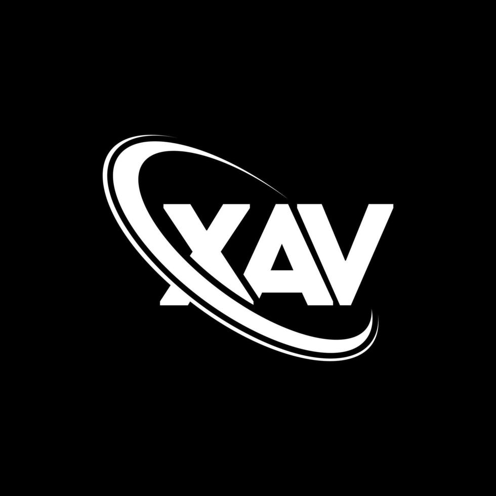 logotipo de xava. carta xava. diseño del logotipo de la letra xav. logotipo de iniciales xav vinculado con círculo y logotipo de monograma en mayúsculas. tipografía xav para tecnología, negocios y marca inmobiliaria. vector