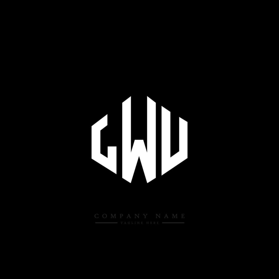 LWU letter logo design with polygon shape. LWU polygon and cube shape logo design. LWU hexagon vector logo template white and black colors. LWU monogram, business and real estate logo.