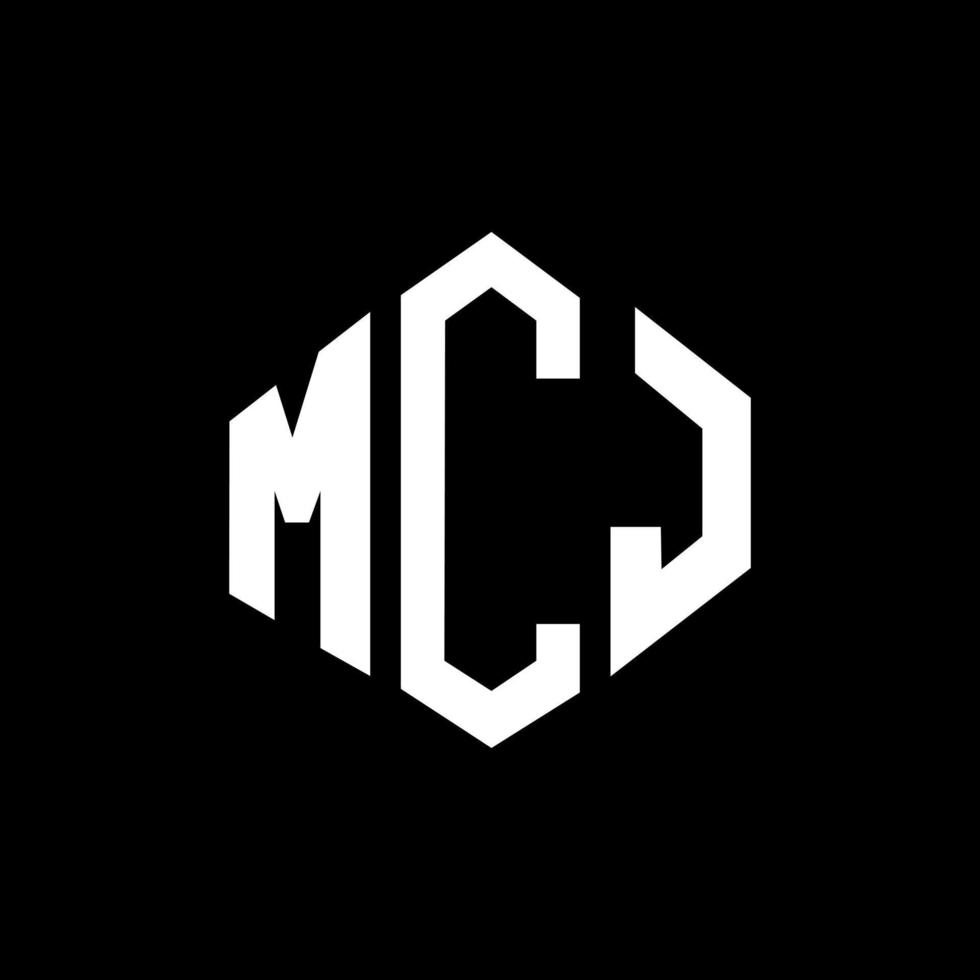 MCJ letter logo design with polygon shape. MCJ polygon and cube shape logo design. MCJ hexagon vector logo template white and black colors. MCJ monogram, business and real estate logo.