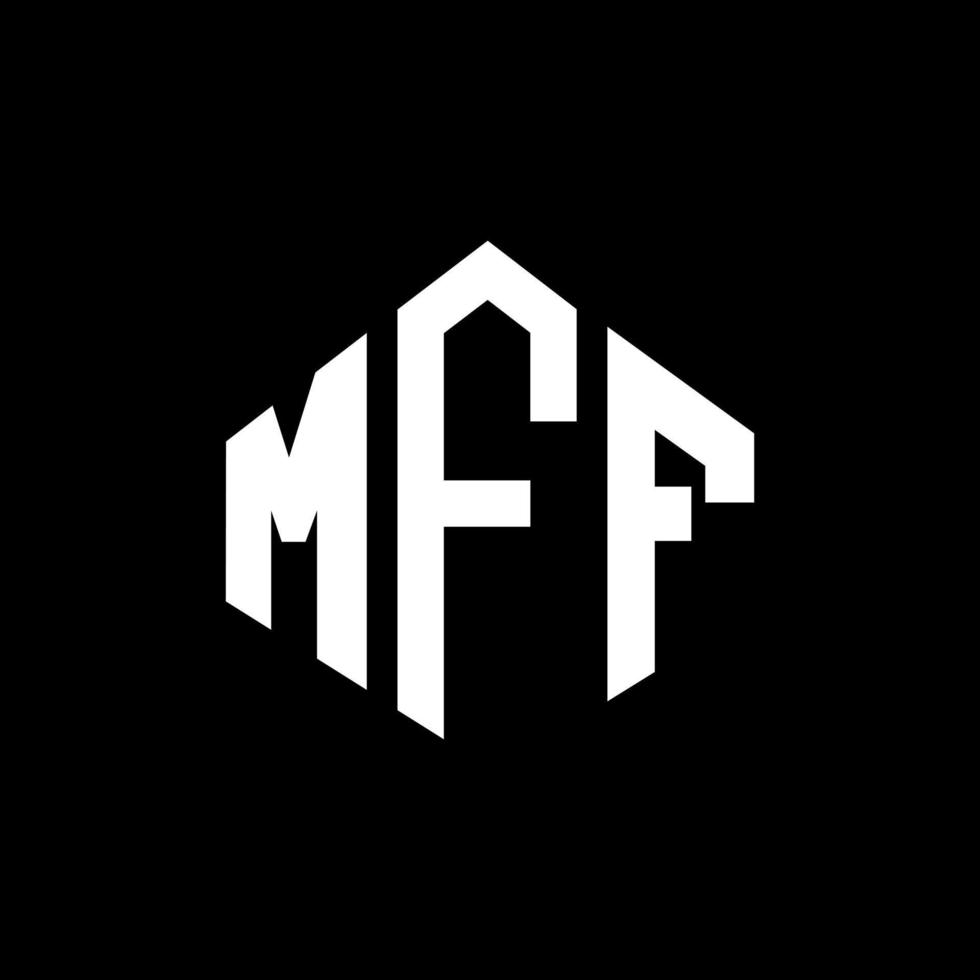 MFF letter logo design with polygon shape. MFF polygon and cube shape logo design. MFF hexagon vector logo template white and black colors. MFF monogram, business and real estate logo.