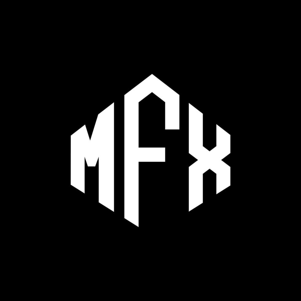 MFX letter logo design with polygon shape. MFX polygon and cube shape logo design. MFX hexagon vector logo template white and black colors. MFX monogram, business and real estate logo.