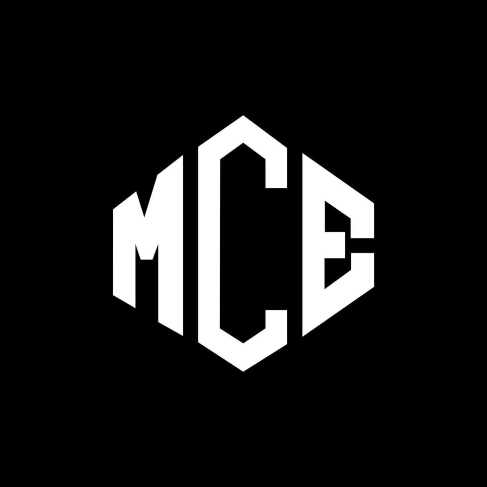 diseño de logotipo de letra mce con forma de polígono. diseño de logotipo en forma de cubo y polígono mce. mce hexagon vector logo plantilla colores blanco y negro. monograma mce, logotipo comercial e inmobiliario.