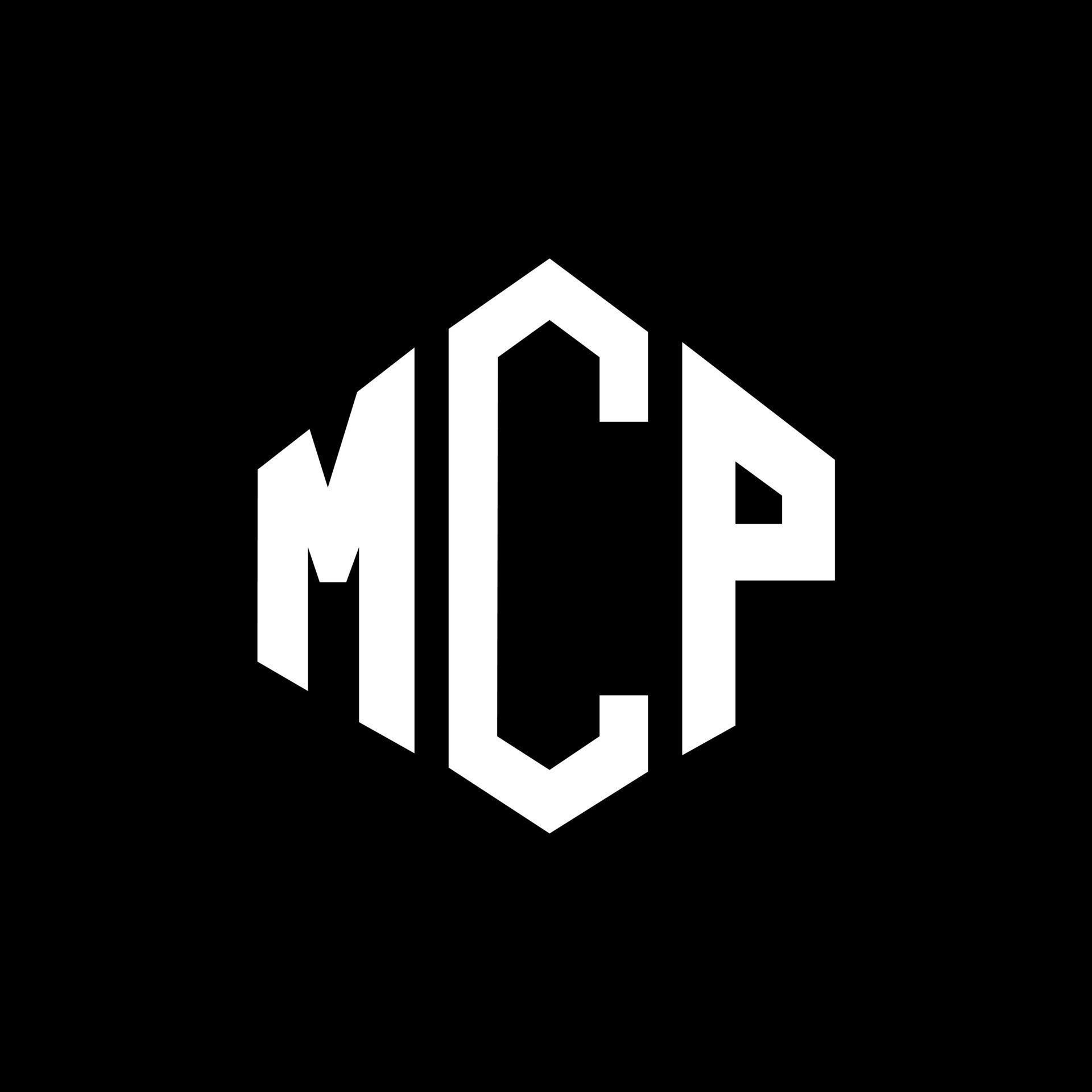 diseño de logotipo de letra mcp con forma de polígono. Diseño de