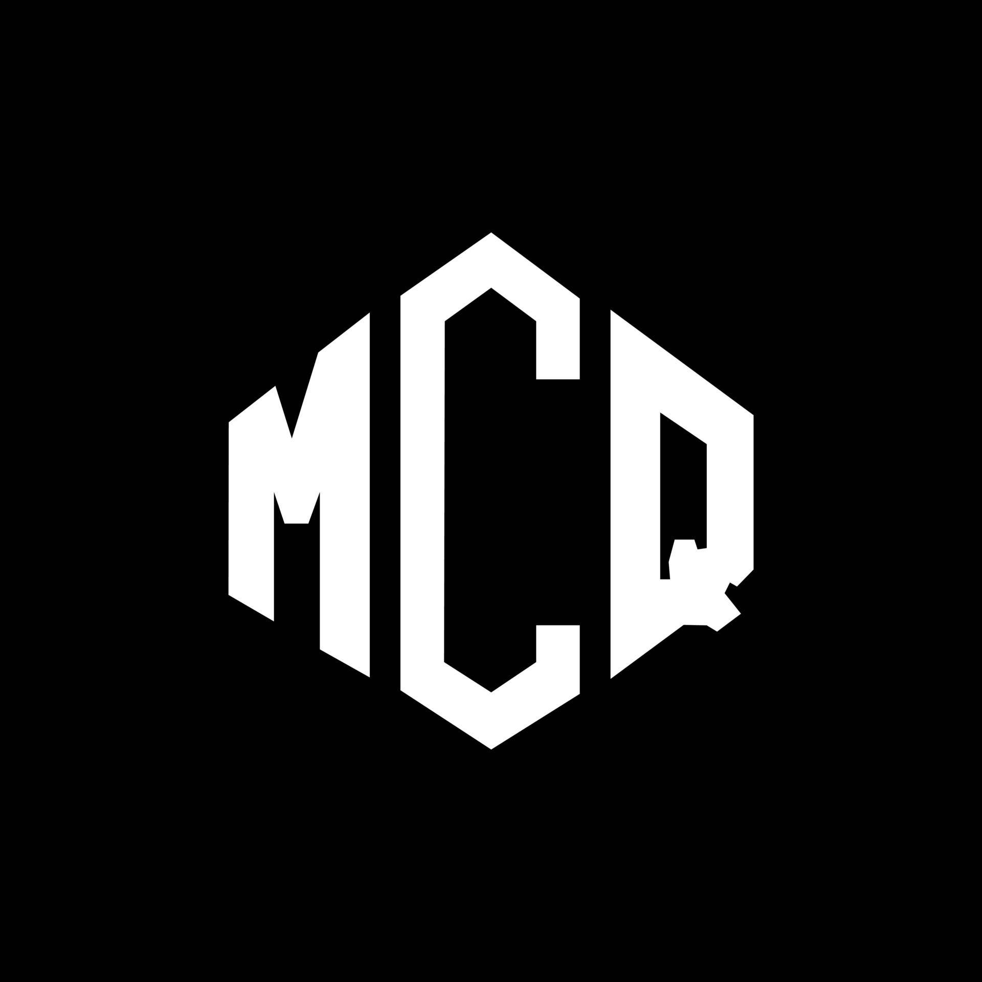 diseño de logotipo de letra mcq con forma de polígono. Diseño de