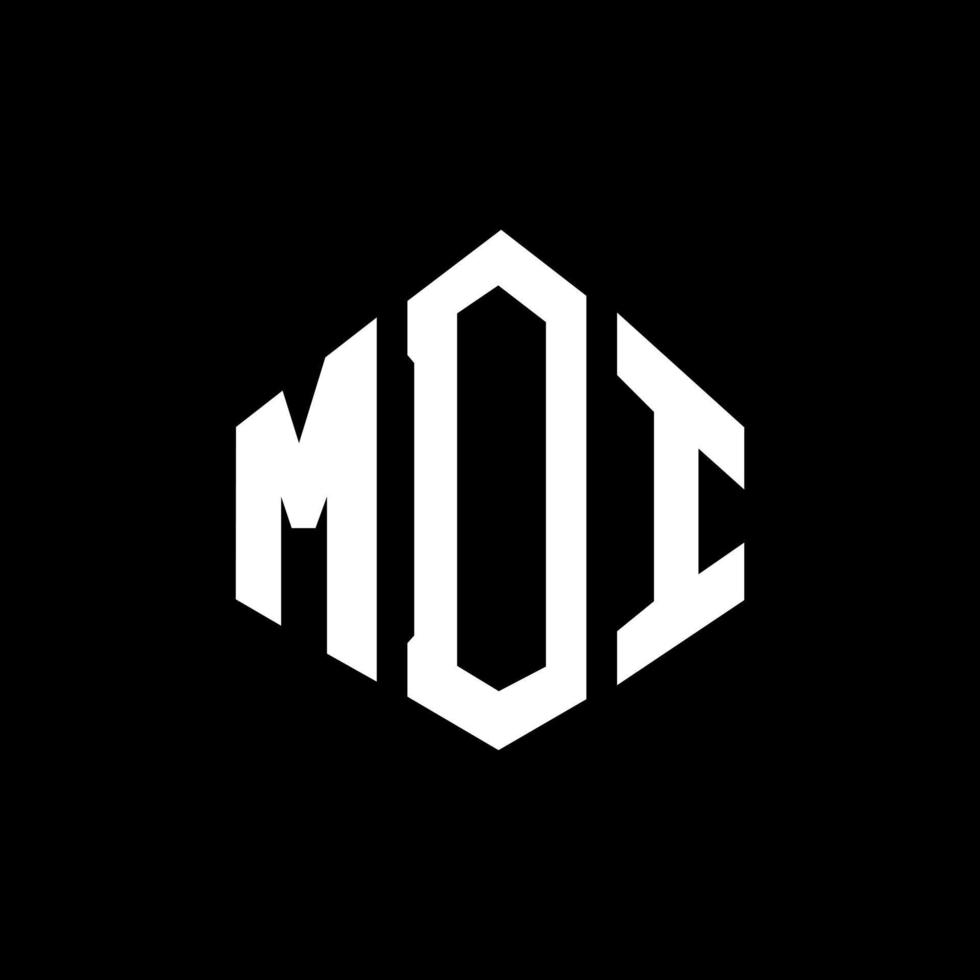 MDI letter logo design with polygon shape. MDI polygon and cube shape logo design. MDI hexagon vector logo template white and black colors. MDI monogram, business and real estate logo.