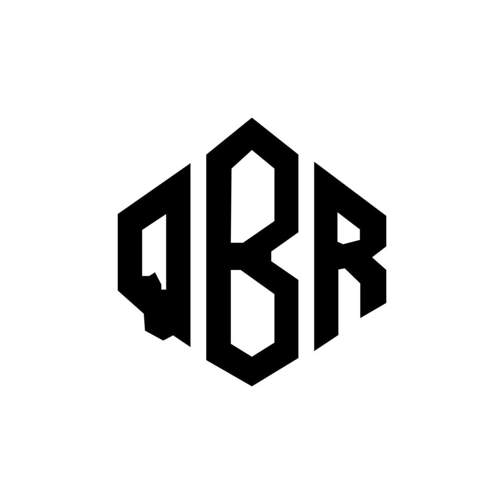 diseño de logotipo de letra qbr con forma de polígono. qbr polígono y diseño de logotipo en forma de cubo. qbr hexágono vector logo plantilla colores blanco y negro. Monograma qbr, logo comercial e inmobiliario.