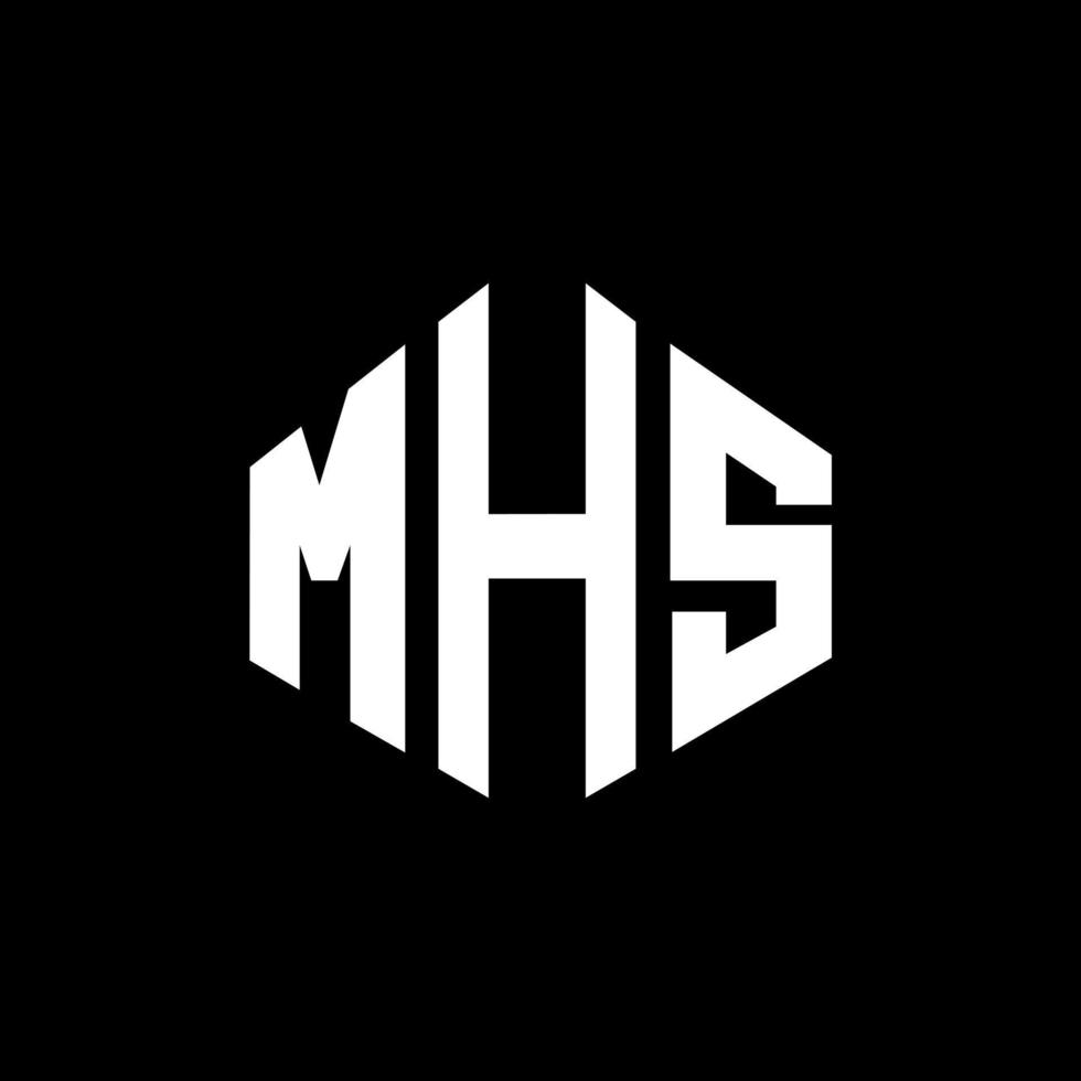 MHS letter logo design with polygon shape MHS polygon and cube shape