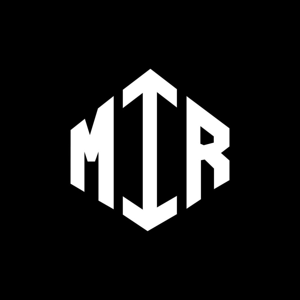 MIR letter logo design with polygon shape. MIR polygon and cube shape logo design. MIR hexagon vector logo template white and black colors. MIR monogram, business and real estate logo.