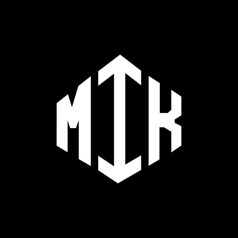 diseño de logotipo de letra mik con forma de polígono. mik polígono y diseño de logotipo en forma de cubo. mik hexagon vector logo plantilla colores blanco y negro. monograma mik, logotipo de negocios e inmobiliario.