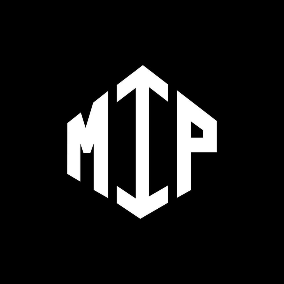 diseño de logotipo de letra mip con forma de polígono. diseño de logotipo en forma de cubo y polígono mip. mip hexagon vector logo plantilla colores blanco y negro. monograma mip, logotipo empresarial y inmobiliario.