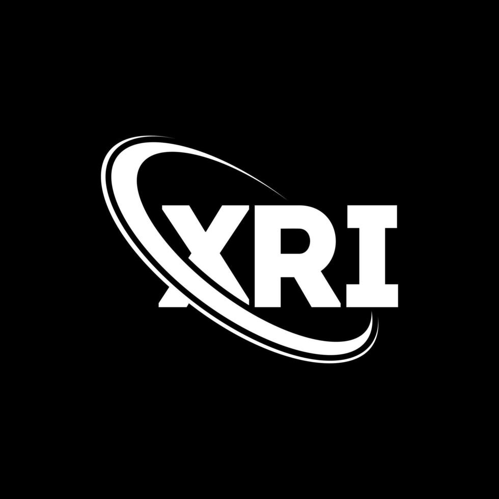 logotipo xri. carta xri. diseño del logotipo de la letra xri. logotipo de iniciales xri vinculado con círculo y logotipo de monograma en mayúsculas. tipografía xri para tecnología, negocios y marca inmobiliaria. vector