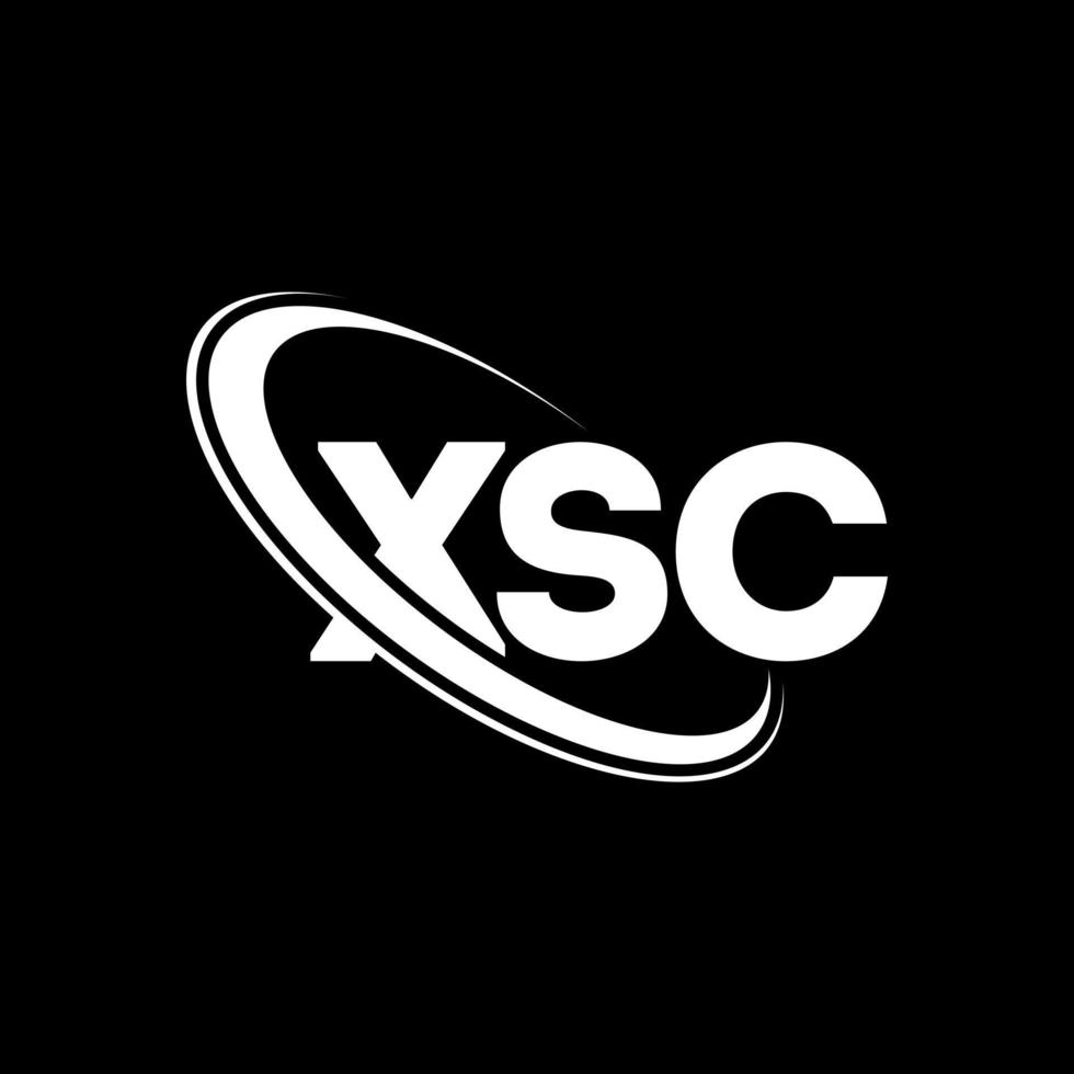 logotipo xsc. letra xsc. diseño del logotipo de la letra xsc. logotipo de iniciales xsc vinculado con círculo y logotipo de monograma en mayúsculas. tipografía xsc para tecnología, negocios y marca inmobiliaria. vector