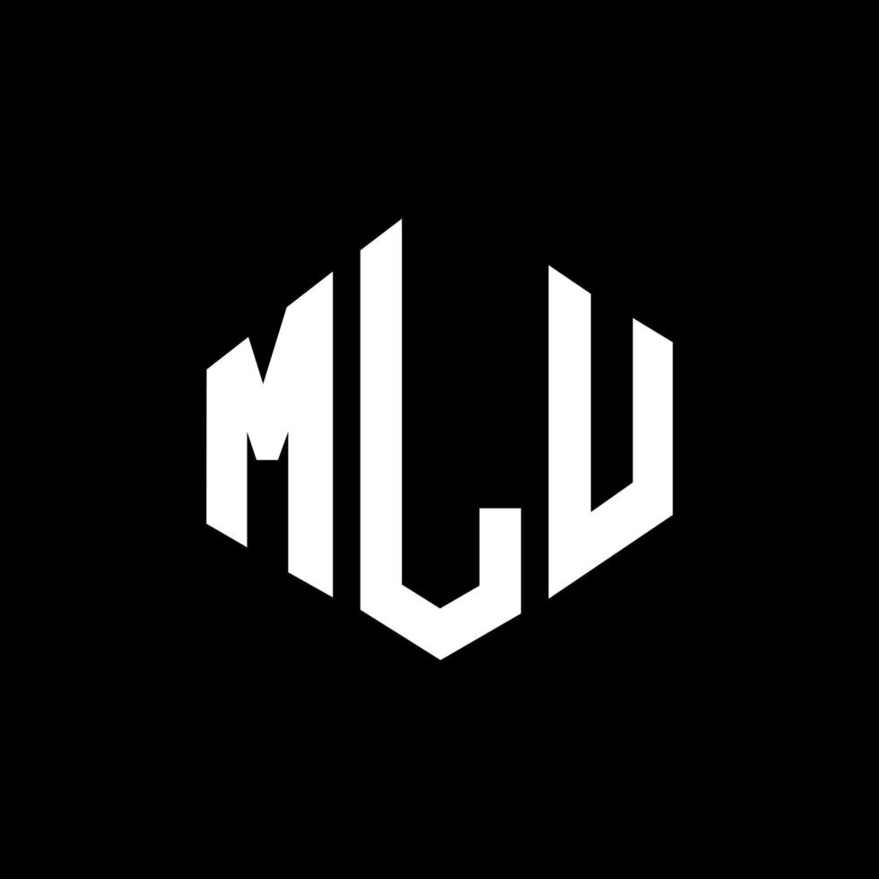 MLU letter logo design with polygon shape. MLU polygon and cube shape logo design. MLU hexagon vector logo template white and black colors. MLU monogram, business and real estate logo.