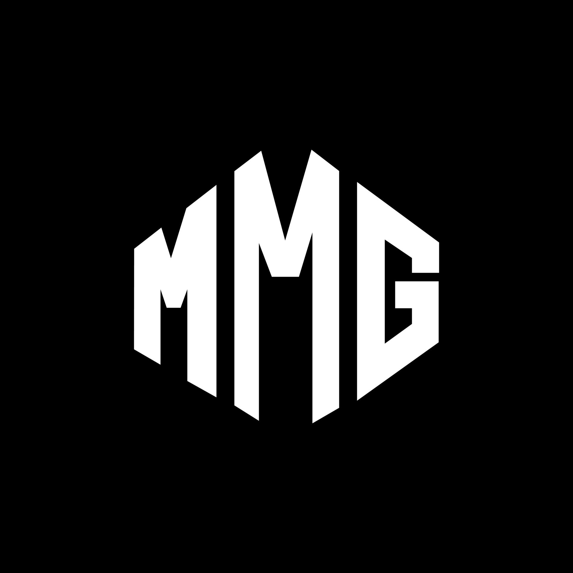 diseño de logotipo de letra mmg con forma de polígono. mmg polígono y