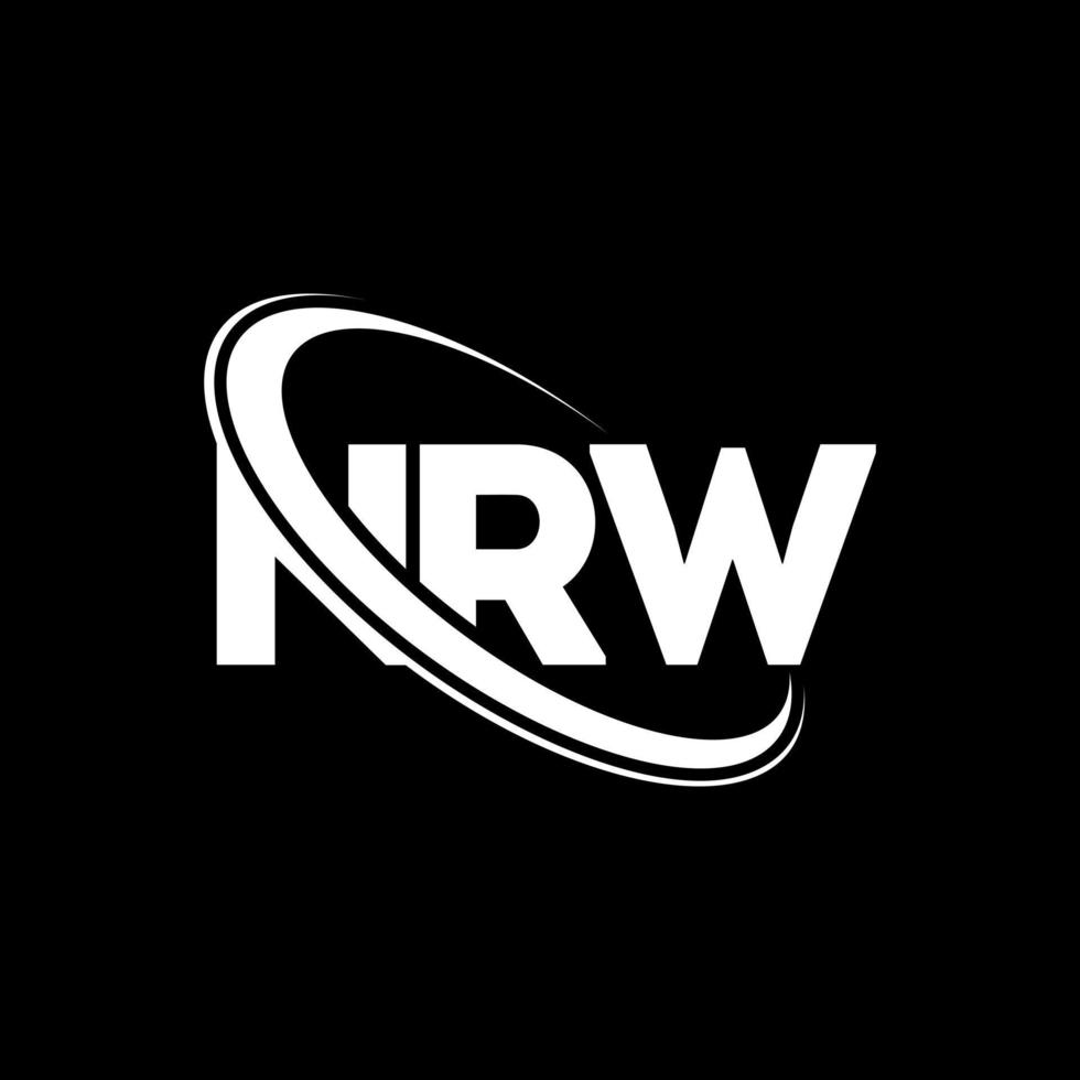 logotipo de NRW. letra nrw. diseño del logotipo de la letra nrw. logotipo de iniciales nrw vinculado con círculo y logotipo de monograma en mayúsculas. tipografía nrw para tecnología, negocios y marca inmobiliaria. vector