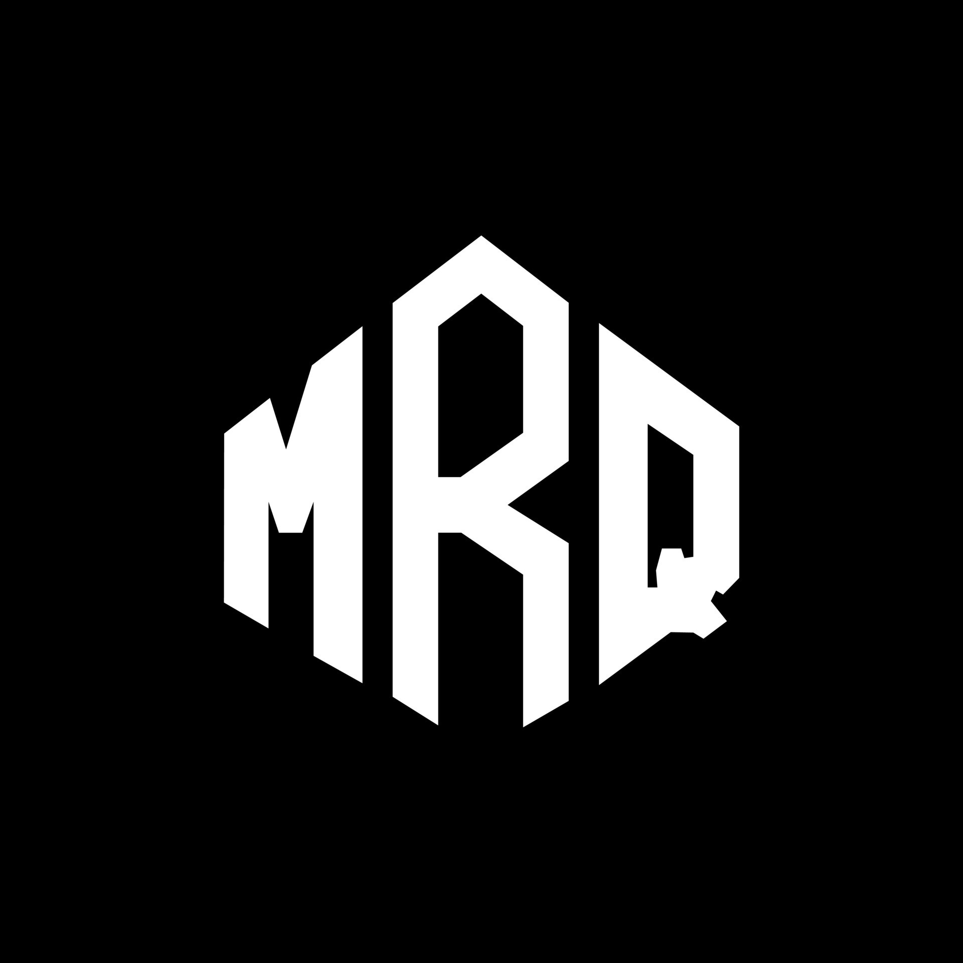 diseño de logotipo de letra mrq con forma de polígono. mrq polígono y