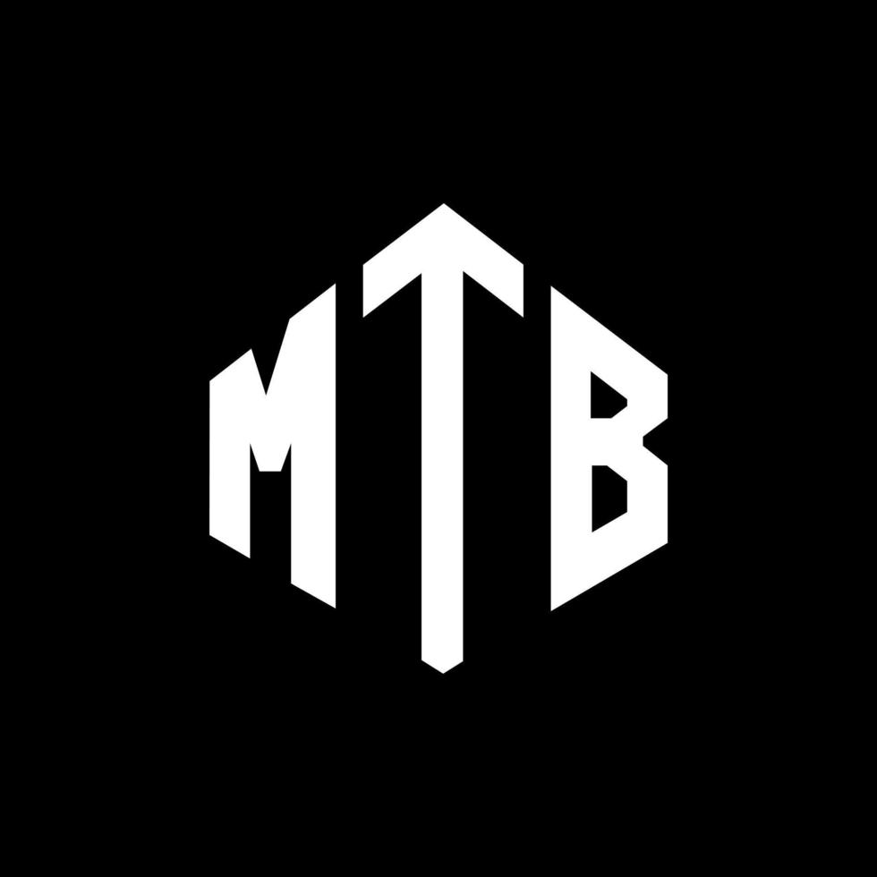 MTB letter logo design with polygon shape. MTB polygon and cube shape logo design. MTB hexagon vector logo template white and black colors. MTB monogram, business and real estate logo.