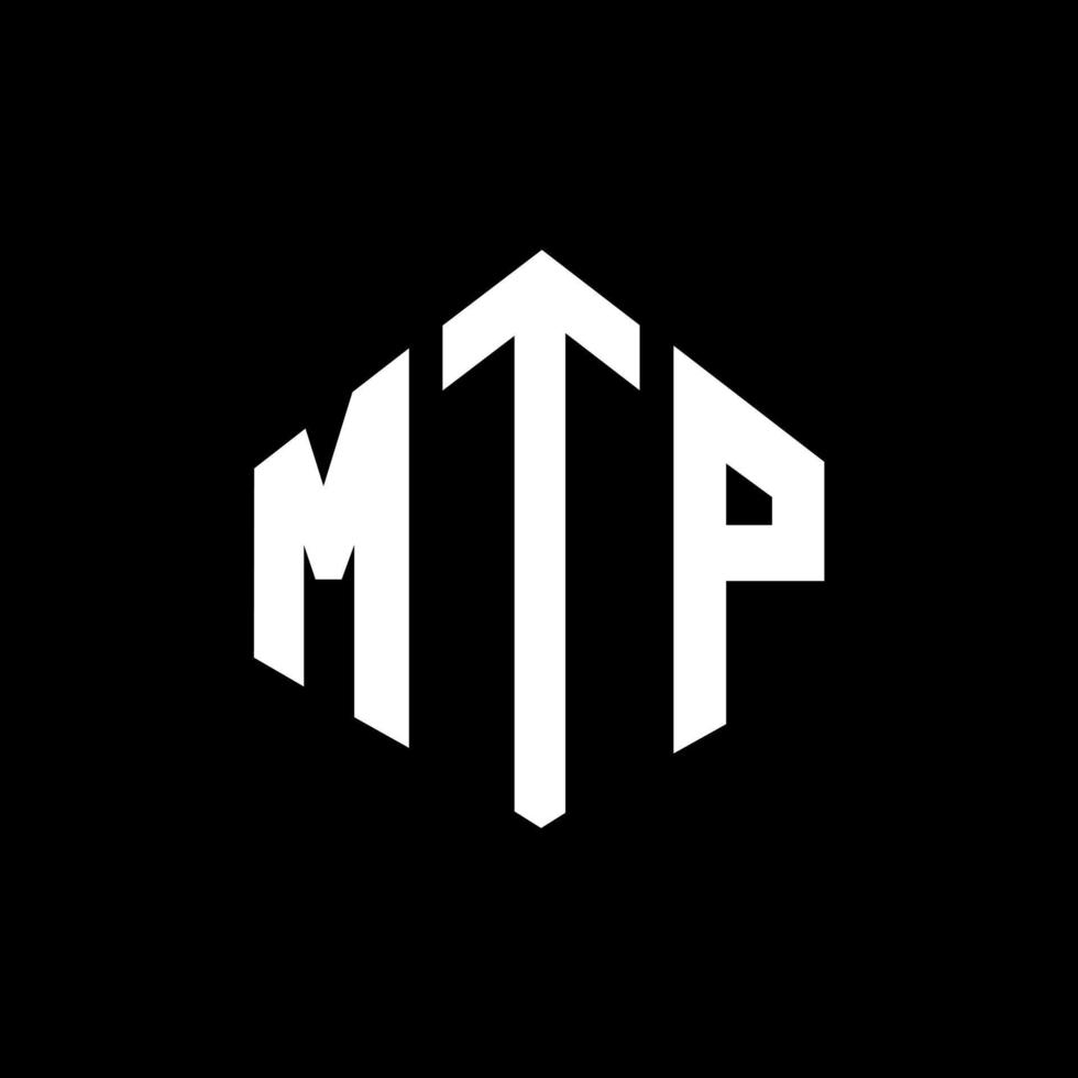 diseño de logotipo de letra mtp con forma de polígono. diseño de logotipo de forma de cubo y polígono mtp. mtp hexagon vector logo plantilla colores blanco y negro. Monograma mtp, logotipo empresarial y inmobiliario.