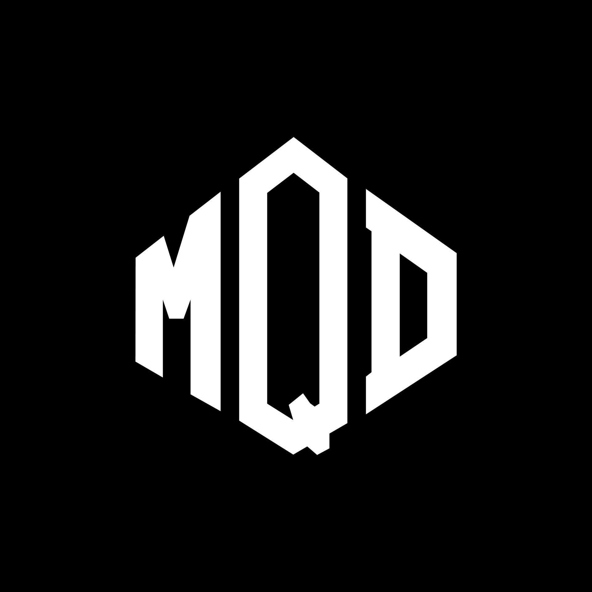 MQD letter logo design with polygon shape. MQD polygon and cube shape
