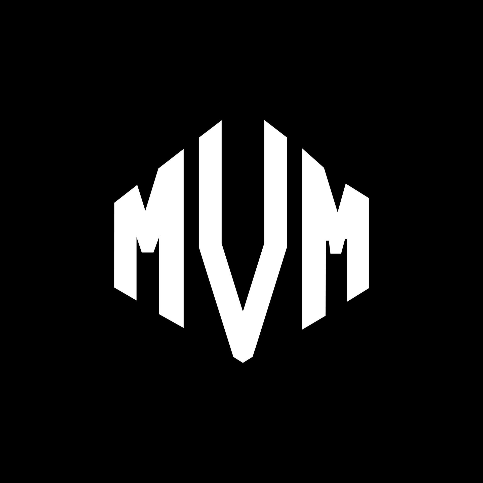 MVM letter logo design with polygon shape. MVM polygon and cube shape ...