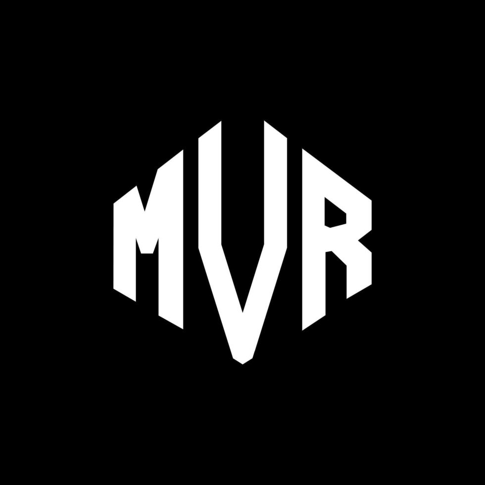 MVR letter logo design with polygon shape. MVR polygon and cube shape logo design. MVR hexagon vector logo template white and black colors. MVR monogram, business and real estate logo.