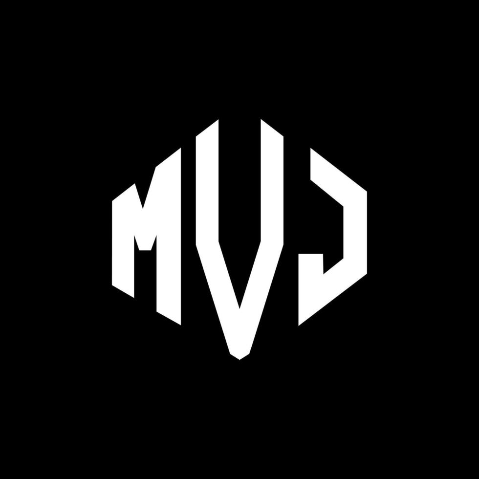 Diseño de logotipo de letra mvj con forma de polígono. mvj polígono y diseño de logotipo en forma de cubo. plantilla de logotipo vectorial hexagonal mvj colores blanco y negro. Monograma mvj, logotipo empresarial y inmobiliario. vector