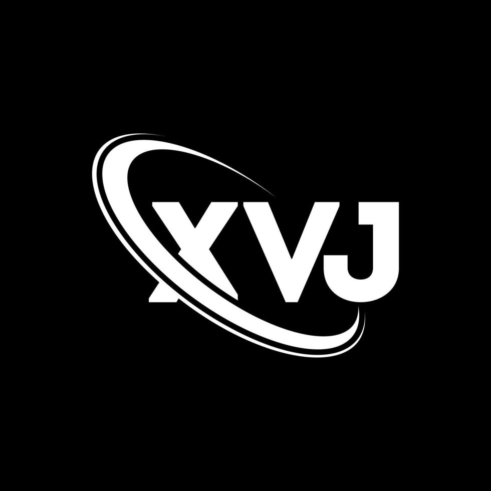 XVJ logo. XVJ letter. XVJ letter logo design. Initials XVJ logo linked with circle and uppercase monogram logo. XVJ typography for technology, business and real estate brand. vector