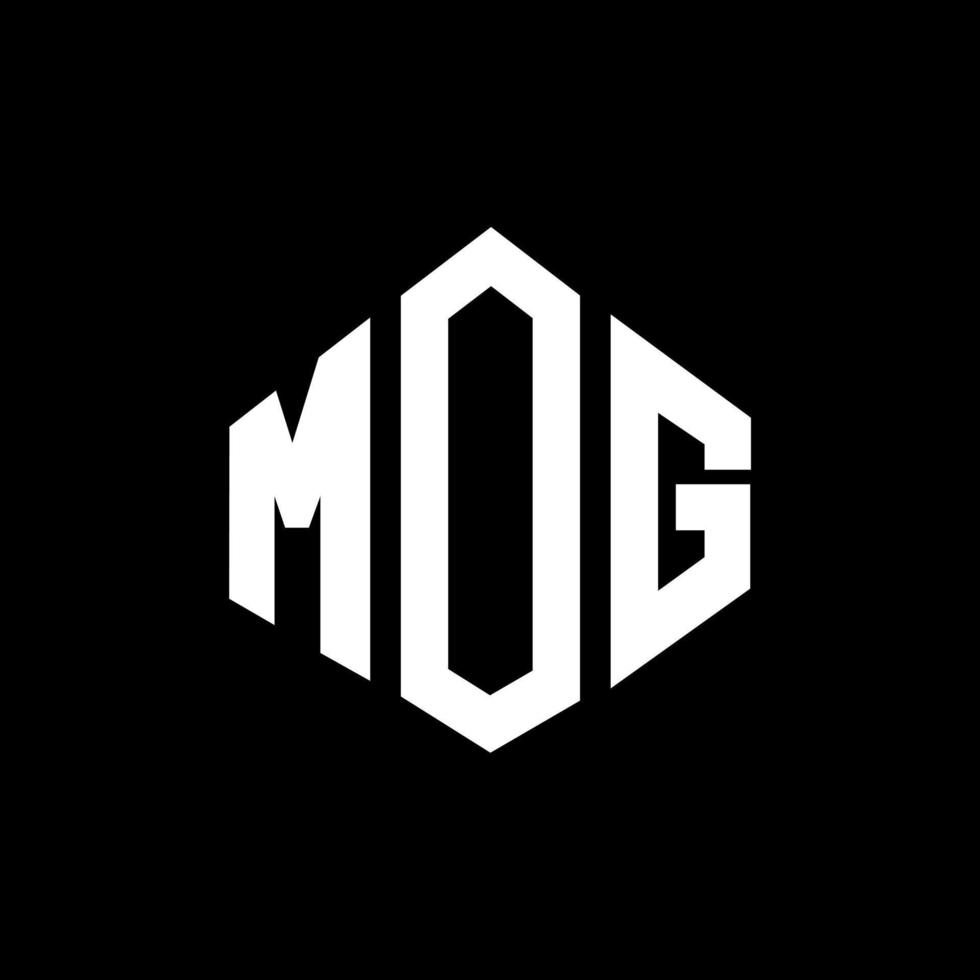 diseño de logotipo de letra mog con forma de polígono. mog polígono y diseño de logotipo en forma de cubo. Mog hexágono vector logo plantilla colores blanco y negro. monograma mog, logotipo comercial y inmobiliario.