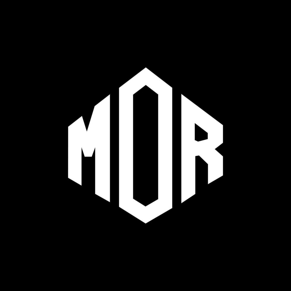 diseño de logotipo de letra mor con forma de polígono. mor polígono y diseño de logotipo en forma de cubo. mor hexágono vector logo plantilla colores blanco y negro. monograma mor, logotipo comercial e inmobiliario.