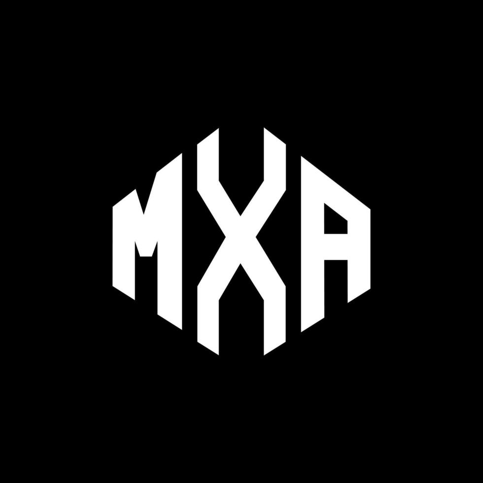 MXA letter logo design with polygon shape. MXA polygon and cube shape logo design. MXA hexagon vector logo template white and black colors. MXA monogram, business and real estate logo.
