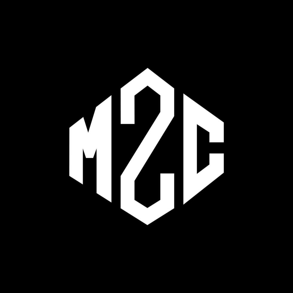 MZC letter logo design with polygon shape. MZC polygon and cube shape logo design. MZC hexagon vector logo template white and black colors. MZC monogram, business and real estate logo.