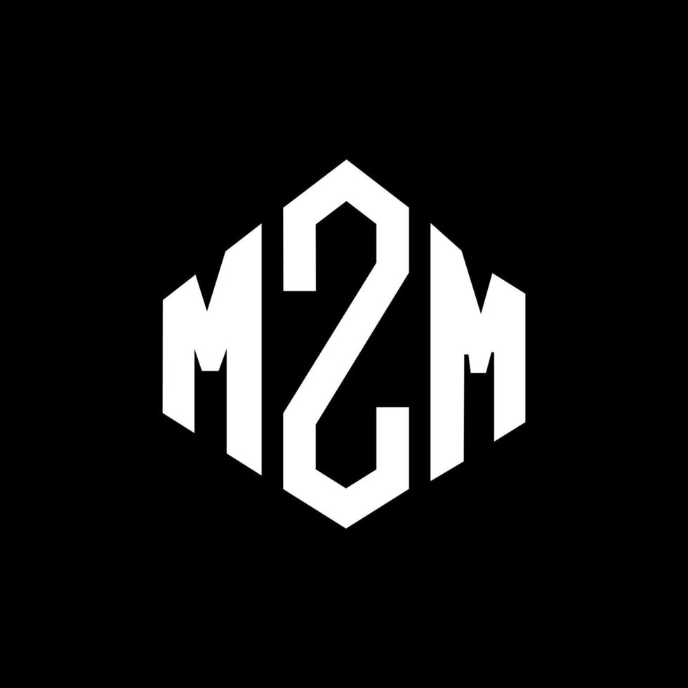 MZM letter logo design with polygon shape. MZM polygon and cube shape logo design. MZM hexagon vector logo template white and black colors. MZM monogram, business and real estate logo.