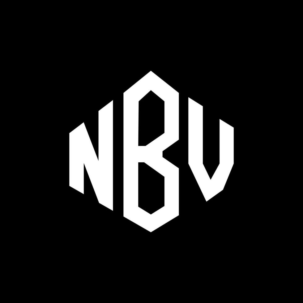 diseño de logotipo de letra nbv con forma de polígono. diseño de logotipo en forma de cubo y polígono nbv. nbv hexágono vector logo plantilla colores blanco y negro. Monograma nbv, logotipo comercial y inmobiliario.