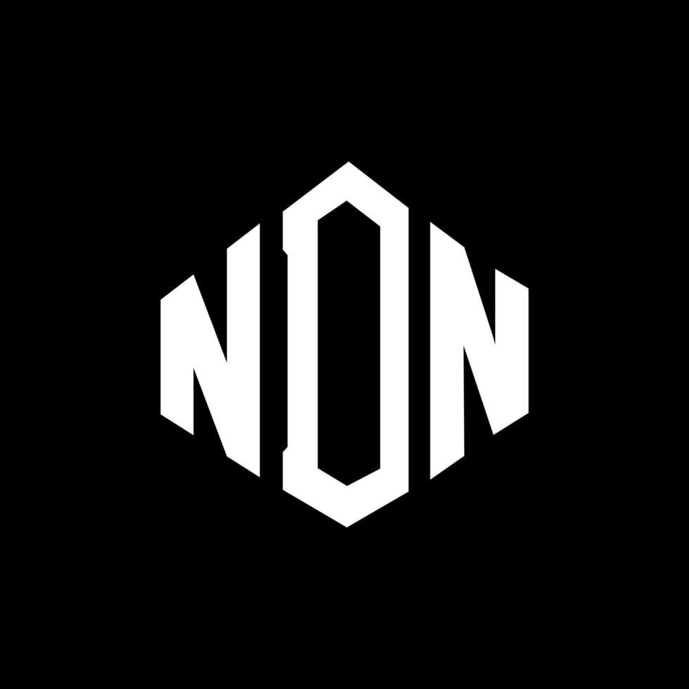 NDN letter logo design with polygon shape. NDN polygon and cube shape logo design. NDN hexagon vector logo template white and black colors. NDN monogram, business and real estate logo.