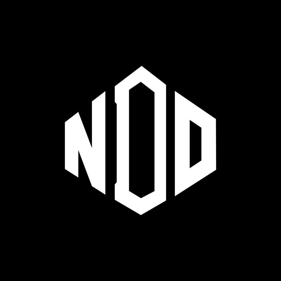 diseño de logotipo de letra ndo con forma de polígono. diseño de logotipo en forma de cubo y polígono ndo. ndo hexágono vector logo plantilla colores blanco y negro. ndo monograma, logotipo empresarial y inmobiliario.