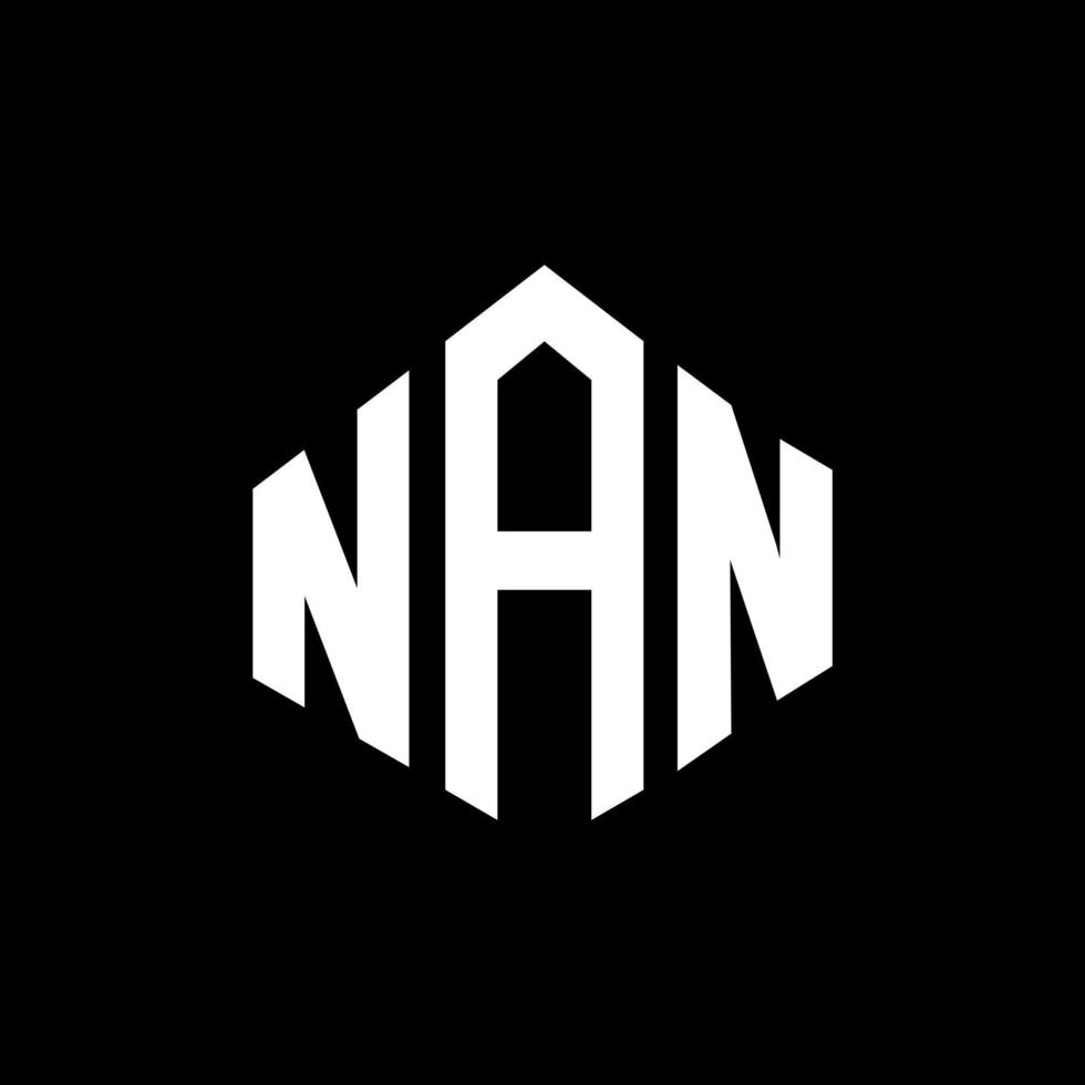 NAN letter logo design with polygon shape. NAN polygon and cube shape logo design. NAN hexagon vector logo template white and black colors. NAN monogram, business and real estate logo.