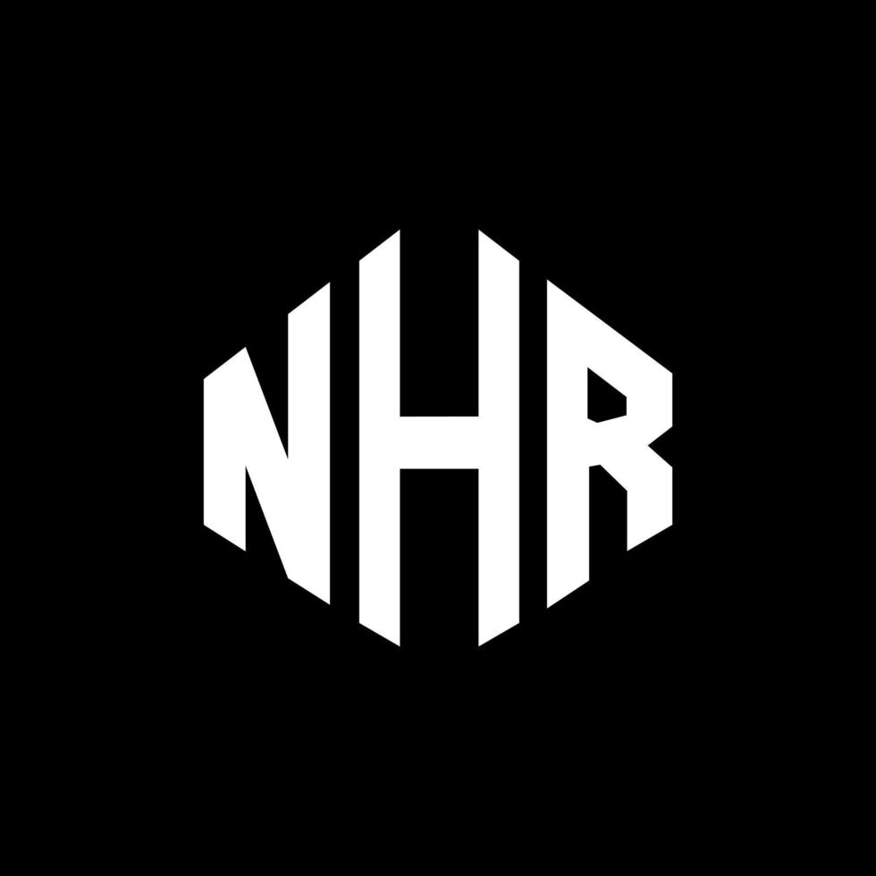 NHR letter logo design with polygon shape. NHR polygon and cube shape logo design. NHR hexagon vector logo template white and black colors. NHR monogram, business and real estate logo.