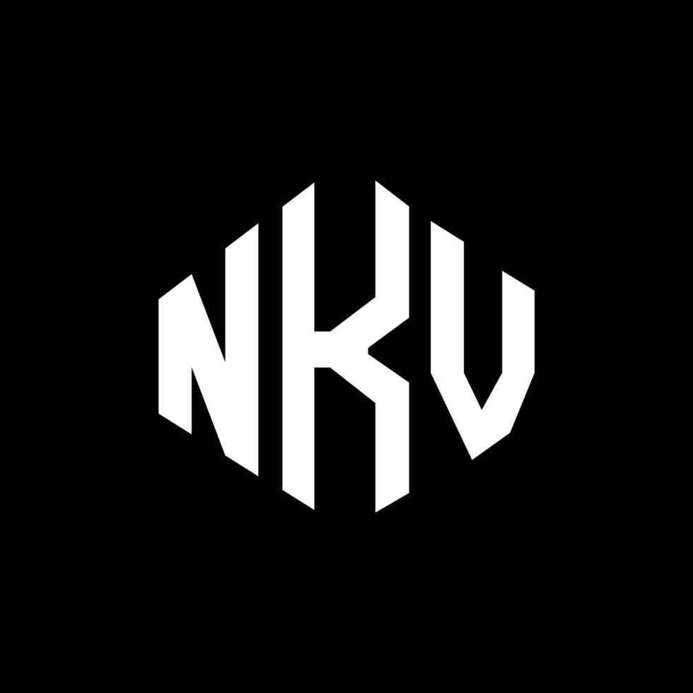 diseño de logotipo de letra nkv con forma de polígono. Diseño de logotipo en forma de cubo y polígono nkv. nkv hexágono vector logo plantilla colores blanco y negro. Monograma nkv, logotipo comercial e inmobiliario.