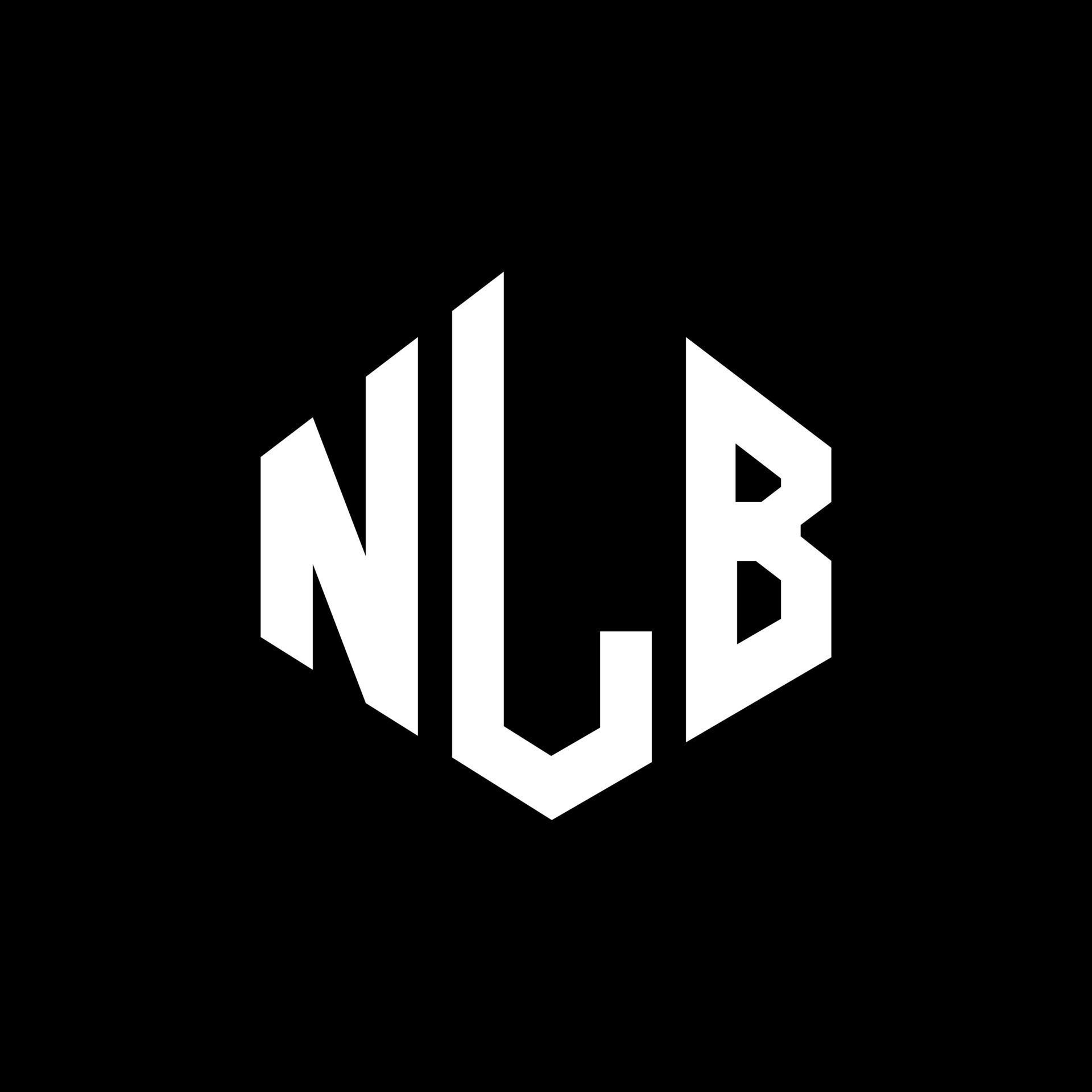 NLB letter logo design with polygon shape. NLB polygon and cube shape logo  design. NLB hexagon vector logo template white and black colors. NLB  monogram, business and real estate logo. 9133971 Vector
