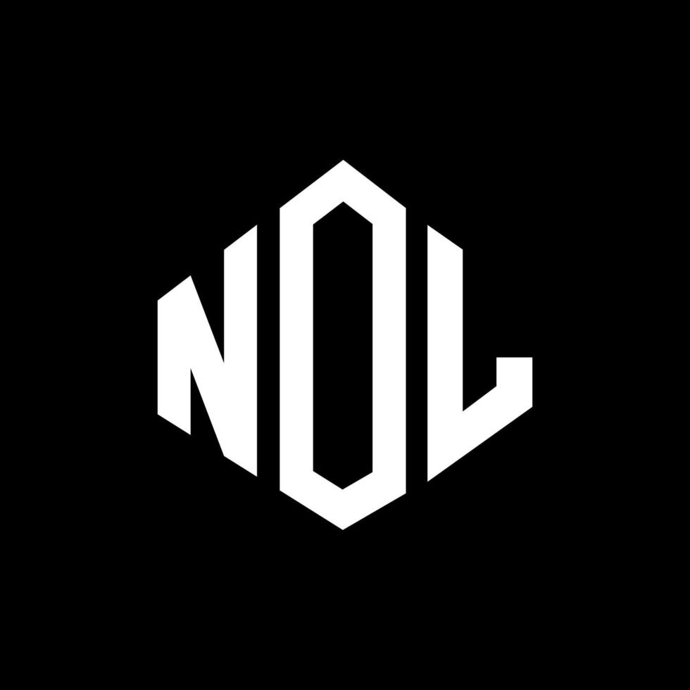 NOL letter logo design with polygon shape. NOL polygon and cube shape logo design. NOL hexagon vector logo template white and black colors. NOL monogram, business and real estate logo.