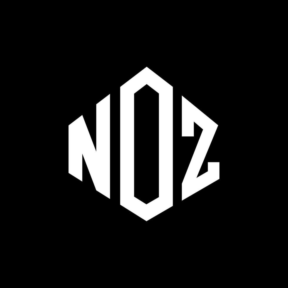 NOZ letter logo design with polygon shape. NOZ polygon and cube shape logo design. NOZ hexagon vector logo template white and black colors. NOZ monogram, business and real estate logo.