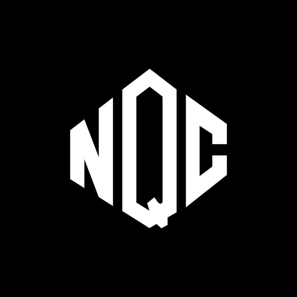 NQC letter logo design with polygon shape. NQC polygon and cube shape logo design. NQC hexagon vector logo template white and black colors. NQC monogram, business and real estate logo.